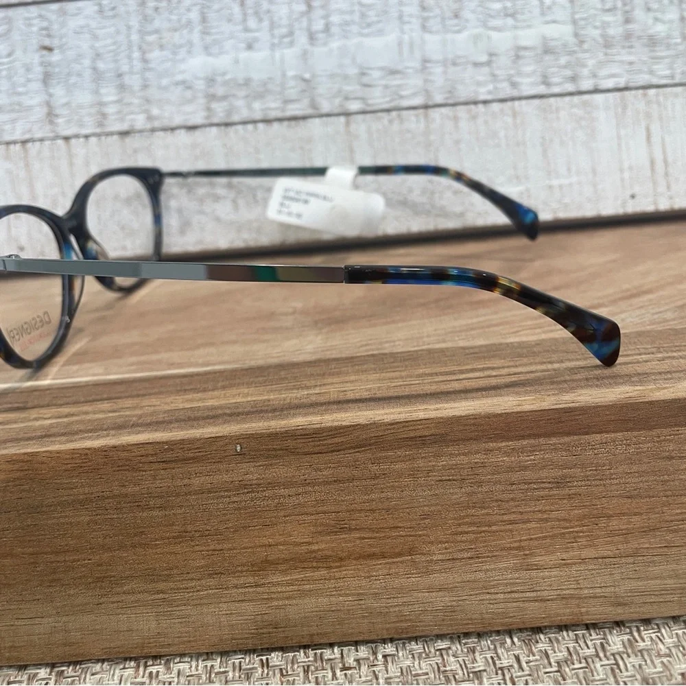 Designer Look WT VIC Pippa Blue Tortoise Square Semi Cat FRAMES 51-15-135 (NWT)